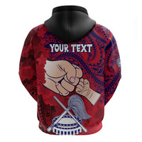 Personalised Dads Day American Samoa Hoodie Dad Ou Te Alofa Ia Te Oe Tama - Polynesian Flowers Tribal - Wonder Print Shop