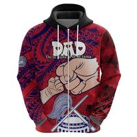 Personalised Fathers Day Polynesian Islands American Samoa Hoodie Dad Ou Te Alofa Ia Te Oe Tama - Polynesian Flowers Tribal - Wonder Print Shop