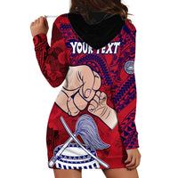 Personalised Dads Day American Samoa Hoodie Dress Dad Ou Te Alofa Ia Te Oe Tama - Polynesian Flowers Tribal - Wonder Print Shop