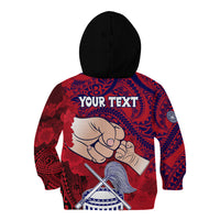 Personalised Fathers Day Polynesian Islands American Samoa Kid Hoodie Dad Ou Te Alofa Ia Te Oe Tama - Polynesian Flowers Tribal - Wonder Print Shop