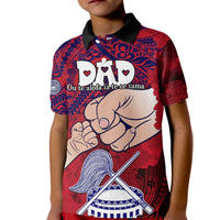 Personalised Fathers Day Polynesian Islands American Samoa Kid Polo Shirt Dad Ou Te Alofa Ia Te Oe Tama - Polynesian Flowers Tribal - Wonder Print Shop