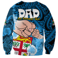 Dads Day Fiji Sweatshirt Dad Au Lomani Iko - Polynesian Flowers Tribal - Wonder Print Shop