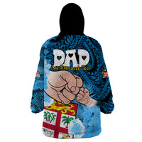 Dads Day Fiji Wearable Blanket Hoodie Dad Au Lomani Iko - Polynesian Flowers Tribal - Wonder Print Shop