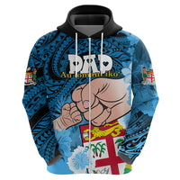 Personalised Dads Day Fiji Hoodie Dad Au Lomani Iko - Polynesian Flowers Tribal - Wonder Print Shop