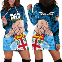 Personalised Fathers Day Polynesian Islands Fiji Hoodie Dress Dad Au Lomani Iko - Polynesian Flowers Tribal - Wonder Print Shop