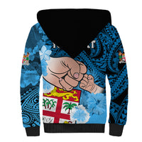 Personalised Dads Day Fiji Sherpa Hoodie Dad Au Lomani Iko - Polynesian Flowers Tribal - Wonder Print Shop