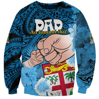 Personalised Dads Day Fiji Sweatshirt Dad Au Lomani Iko - Polynesian Flowers Tribal - Wonder Print Shop