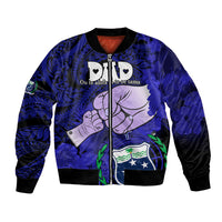 Fathers Day Polynesian Islands Samoa Bomber Jacket Dad Ou Te Alofa Ia Te Oe Tama - Blue Polynesian Flowers Tribal LT9 - Wonder Print Shop