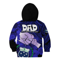 Fathers Day Polynesian Islands Samoa Kid Hoodie Dad Ou Te Alofa Ia Te Oe Tama - Blue Polynesian Flowers Tribal - Wonder Print Shop