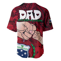 Dads Day Samoa Baseball Jersey Dad Ou Te Alofa Ia Te Oe Tama - Red Polynesian Flowers Tribal LT9 - Wonder Print Shop
