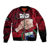 Dads Day Samoa Bomber Jacket Dad Ou Te Alofa Ia Te Oe Tama - Red Polynesian Flowers Tribal LT9 - Wonder Print Shop