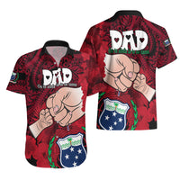 Dads Day Samoa Hawaiian Shirt Dad Ou Te Alofa Ia Te Oe Tama - Red Polynesian Flowers Tribal - Wonder Print Shop