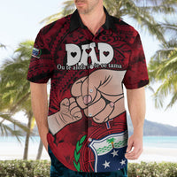 Fathers Day Polynesian Islands Samoa Hawaiian Shirt Dad Ou Te Alofa Ia Te Oe Tama - Red Polynesian Flowers Tribal - Wonder Print Shop
