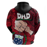 Dads Day Samoa Hoodie Dad Ou Te Alofa Ia Te Oe Tama - Red Polynesian Flowers Tribal - Wonder Print Shop