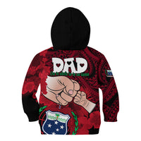 Dads Day Samoa Kid Hoodie Dad Ou Te Alofa Ia Te Oe Tama - Red Polynesian Flowers Tribal - Wonder Print Shop