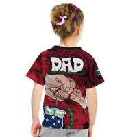 Dads Day Samoa Kid T Shirt Dad Ou Te Alofa Ia Te Oe Tama - Red Polynesian Flowers Tribal - Wonder Print Shop