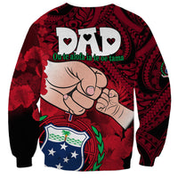 Dads Day Samoa Sweatshirt Dad Ou Te Alofa Ia Te Oe Tama - Red Polynesian Flowers Tribal - Wonder Print Shop
