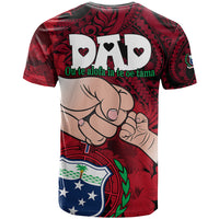 Dads Day Samoa T Shirt Dad Ou Te Alofa Ia Te Oe Tama - Red Polynesian Flowers Tribal - Wonder Print Shop