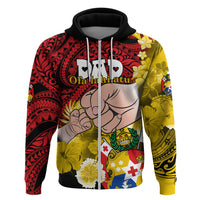 Fathers Day Polynesian Islands Tonga Hoodie Dad Ofa lahi atu - Polynesian Flowers Tribal - Wonder Print Shop