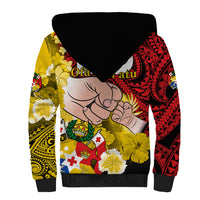 Fathers Day Polynesian Islands Tonga Sherpa Hoodie Dad Ofa lahi atu - Polynesian Flowers Tribal - Wonder Print Shop
