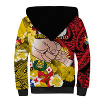 Fathers Day Polynesian Islands Tonga Sherpa Hoodie Dad Ofa lahi atu - Polynesian Flowers Tribal - Wonder Print Shop