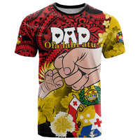 Personalised Dads Day Tonga T Shirt Dad Ofa lahi atu - Polynesian Flowers Tribal - Wonder Print Shop