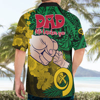 Dads Day Vanuatu Hawaiian Shirt Dad Mi lavem yu - Polynesian Flowers Tribal - Wonder Print Shop