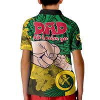 Fathers Day Polynesian Islands Vanuatu Kid Polo Shirt Dad Mi lavem yu - Polynesian Flowers Tribal - Wonder Print Shop