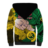 Fathers Day Polynesian Islands Vanuatu Sherpa Hoodie Dad Mi lavem yu - Polynesian Flowers Tribal - Wonder Print Shop