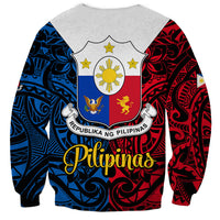 125th Independence Anniversary Philippines Sweatshirt Polynesian Pilipinas Flag Style - Black - Wonder Print Shop