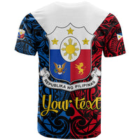 Personalised Polynesian Philippines T Shirt Pilipinas Flag Style for 125th Independence Anniversary Black - Wonder Print Shop