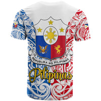 Polynesian Philippines T Shirt Pilipinas Flag Style for 125th Independence Anniversary White - Wonder Print Shop