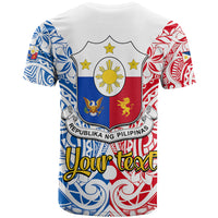Personalised Polynesian Philippines T Shirt Pilipinas Flag Style for 125th Independence Anniversary White - Wonder Print Shop