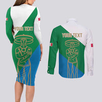 Personalized Italy Abruzzo Couples Matching Long Sleeve Bodycon Dress and Long Sleeve Button Shirt Inspiration Flags Style