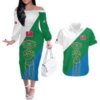 Personalized Italy Abruzzo Couples Matching Off The Shoulder Long Sleeve Dress and Hawaiian Shirt Inspiration Flags Style