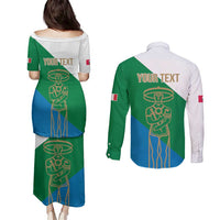 Personalized Italy Abruzzo Couples Matching Puletasi and Long Sleeve Button Shirt Inspiration Flags Style