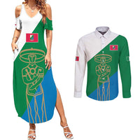 Personalized Italy Abruzzo Couples Matching Summer Maxi Dress and Long Sleeve Button Shirt Inspiration Flags Style