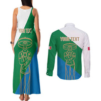 Personalized Italy Abruzzo Couples Matching Tank Maxi Dress and Long Sleeve Button Shirt Inspiration Flags Style
