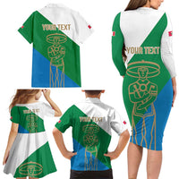 Personalized Italy Abruzzo Family Matching Long Sleeve Bodycon Dress and Hawaiian Shirt Inspiration Flags Style