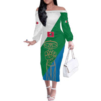 Personalized Italy Abruzzo Family Matching Off The Shoulder Long Sleeve Dress and Hawaiian Shirt Inspiration Flags Style
