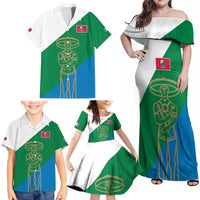 Personalized Italy Abruzzo Family Matching Off Shoulder Maxi Dress and Hawaiian Shirt Inspiration Flags Style