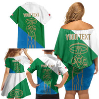 Personalized Italy Abruzzo Family Matching Off Shoulder Short Dress and Hawaiian Shirt Inspiration Flags Style