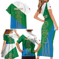 Personalized Italy Abruzzo Family Matching Short Sleeve Bodycon Dress and Hawaiian Shirt Inspiration Flags Style