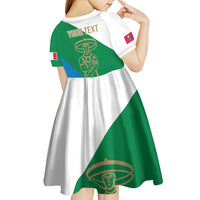 Personalized Italy Abruzzo Kid Short Sleeve Dress Inspiration Flags Style