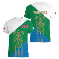 Personalized Italy Abruzzo Women V-Neck T-Shirt Inspiration Flags Style