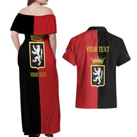 Personalized Italy Aosta Valley Couples Matching Off Shoulder Maxi Dress and Hawaiian Shirt Inspiration Flags Style