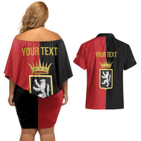 Personalized Italy Aosta Valley Couples Matching Off Shoulder Short Dress and Hawaiian Shirt Inspiration Flags Style