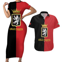 Personalized Italy Aosta Valley Couples Matching Short Sleeve Bodycon Dress and Hawaiian Shirt Inspiration Flags Style