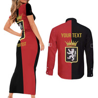 Personalized Italy Aosta Valley Couples Matching Short Sleeve Bodycon Dress and Long Sleeve Button Shirt Inspiration Flags Style