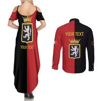 Personalized Italy Aosta Valley Couples Matching Summer Maxi Dress and Long Sleeve Button Shirt Inspiration Flags Style